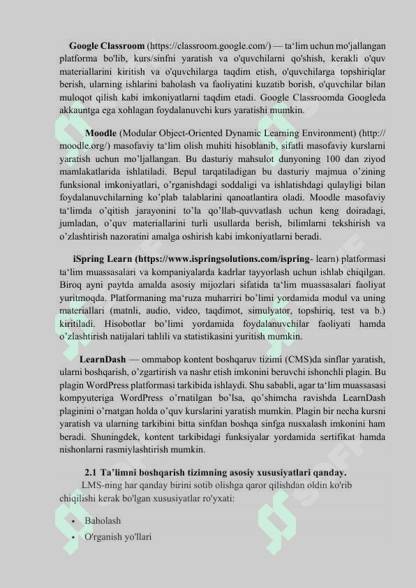 Ta’limni boshqarish tizimlari (LMS) 8