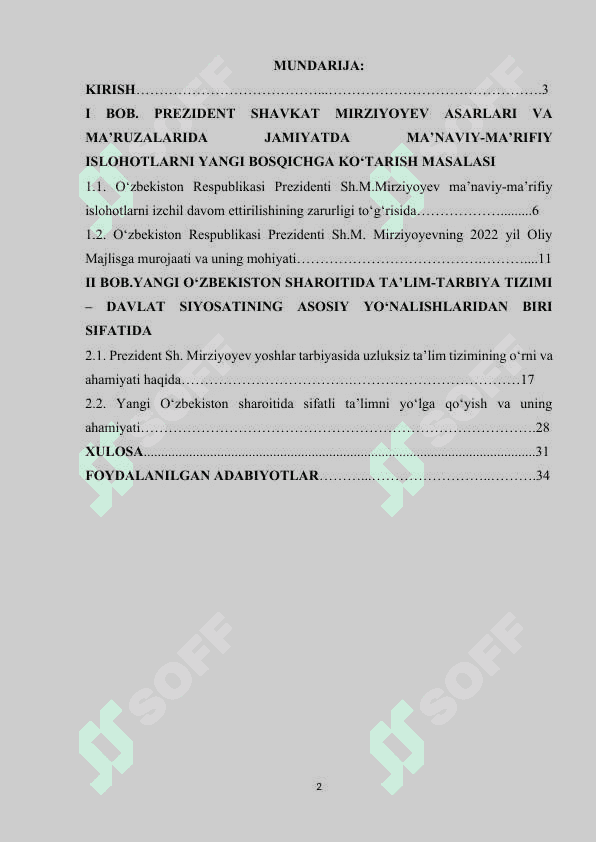 Prezident Sh.M.Mirziyoyev asarlarining ta’limiy-tarbiyaviy ahamiyati 2