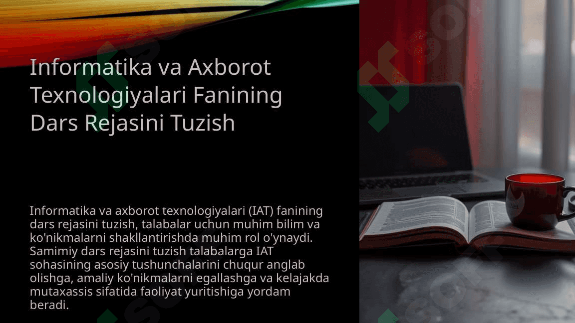 Informatika va Axborot Texnologiyalari fanining dars rejasini tuzish 3