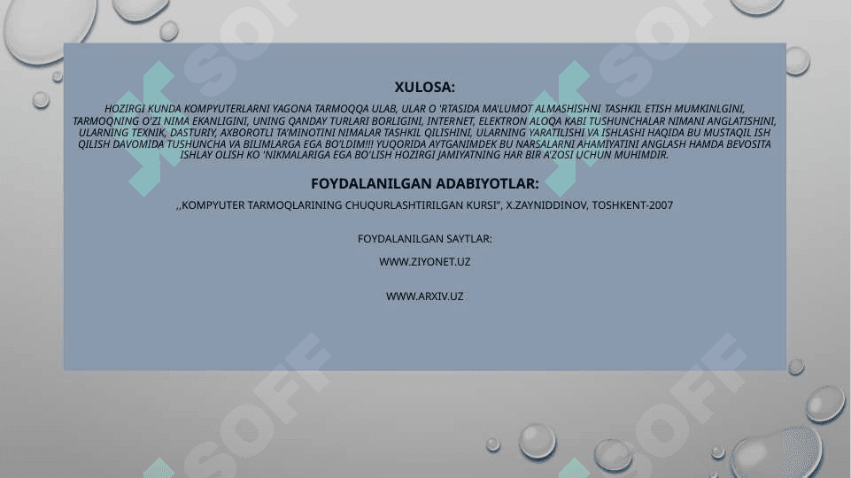 Kompyuter tarmoqlarining rivojlanish evalyusiyasi. 7