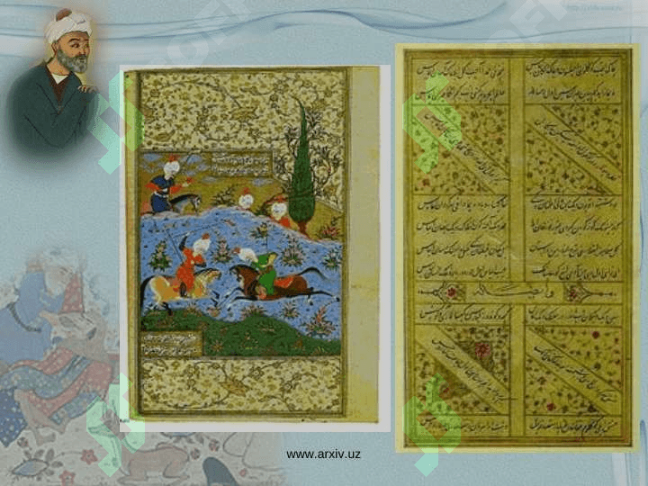 Alisher Navoiyning tarixiy asarlari “Tarixiy anbiyo va hukamo”. “Tarixi mulki ajam” 7