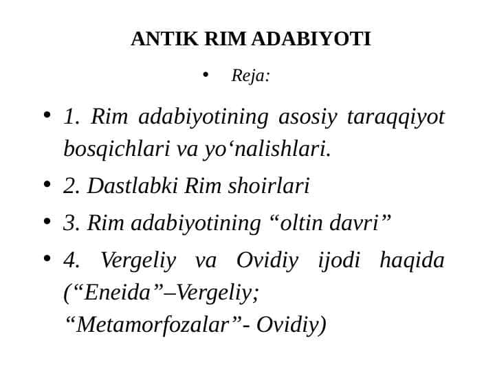 ANTIK RIM ADABIYOTI