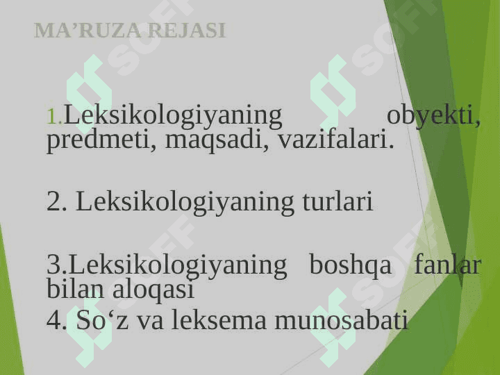 Tilining leksik sathi. Leksikologiya 2