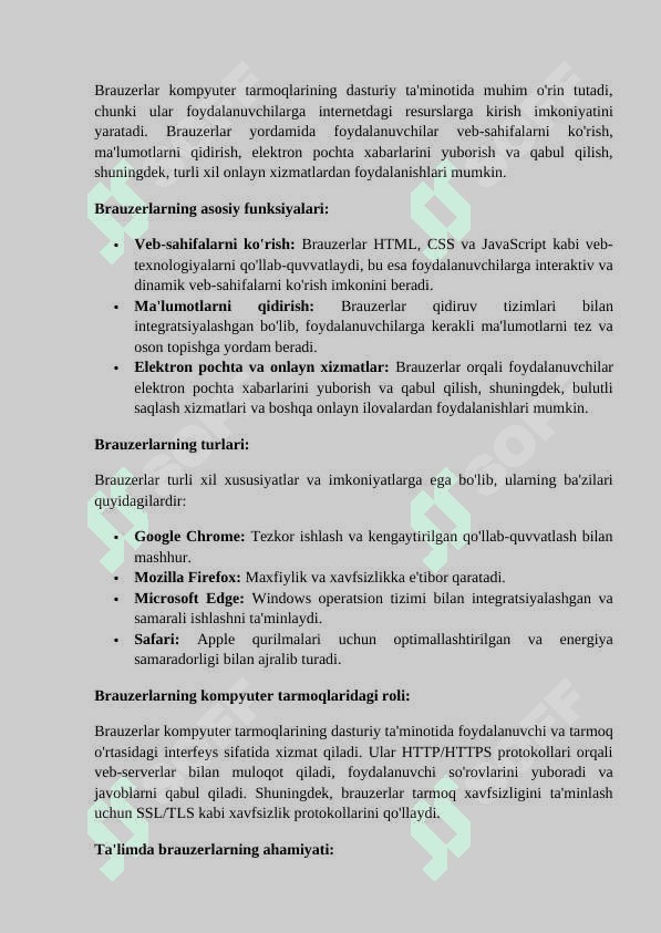 Tarmoq turlari umumiy tushunchalar 8