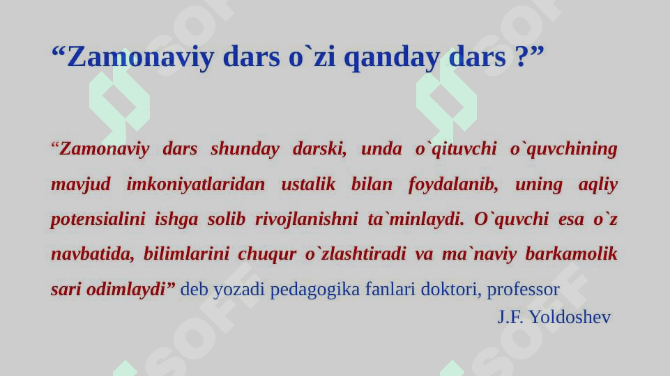 Darsning tarkibiy qismlari va uni taqdim etish metodikasi 5