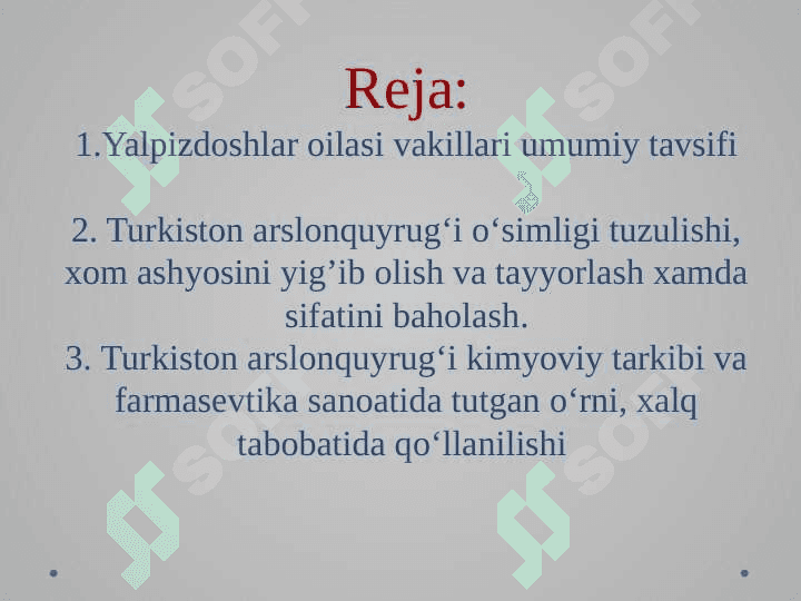Arslonquloq (Leonurus L.) xom ashyosini yig’ib olish va tayyorlash xamda sifatini baholash 2
