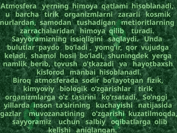 Atmosfera havosini muhofaza qilish 2