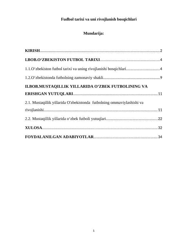 Fudbol tarixi va uni rivojlanish bosqichlari