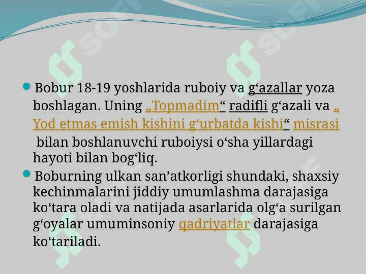 Zahiriddin Muhammad Bobur ruboiylari tahlili 3