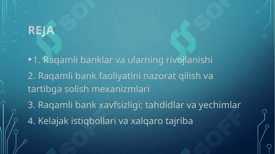 Raqamli banklarni nazorat qilish, tartibga solish va xavfsizligi 2