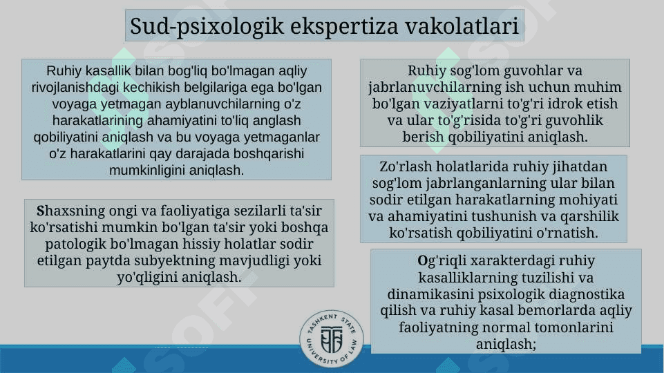 Sud psixologik va sud psixiatriya ekspertizalari 6