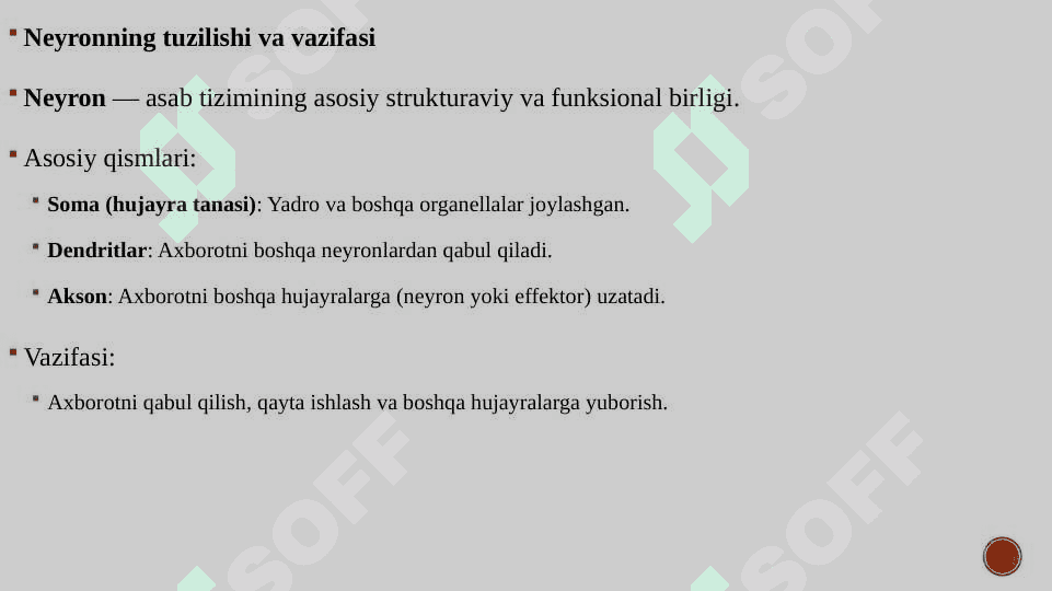 Neyron va nerv tolalari fiziologiyasi 3