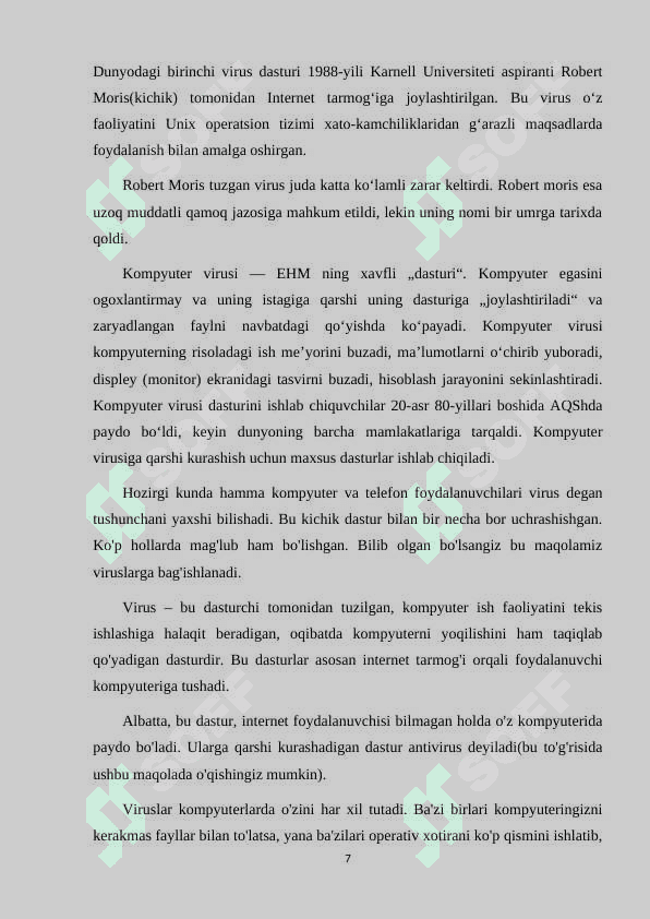 KOMPYUTER VIRUSLARINING TAHLILI 7