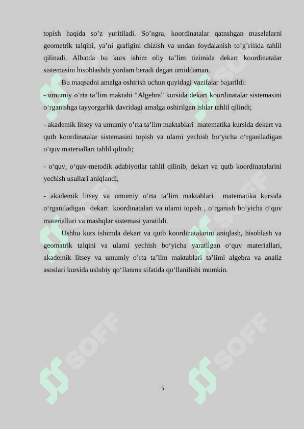 Koordinatalarni almashtirish 5