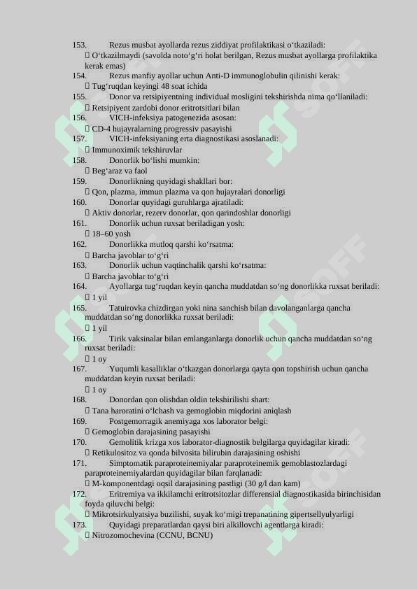 Agros savollar gematologiya bulimi mutaxasisligi buyicha shakllantirilgan test savollar va javoblari 8