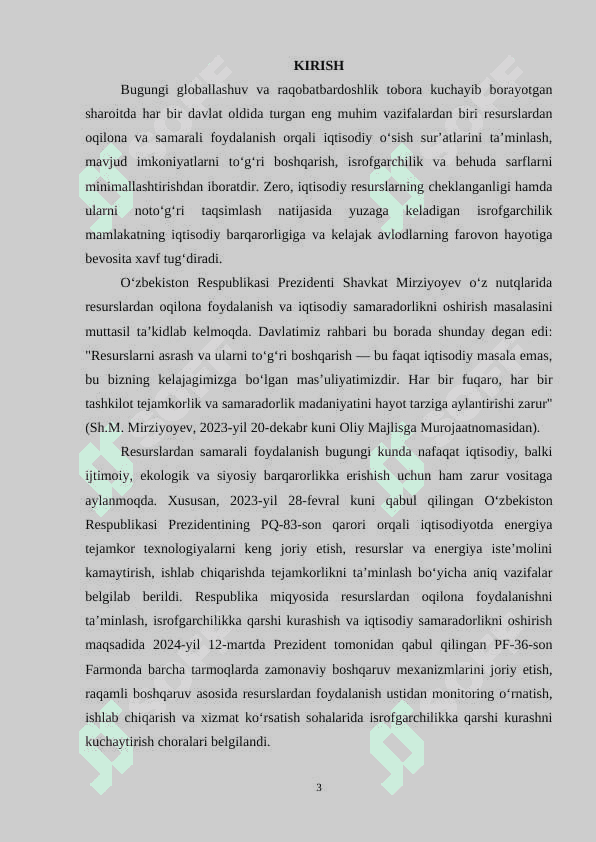 Resurslarning samarali ishlatilishi: Iqtisodiy samaradorlik va isrofgarchilik 3
