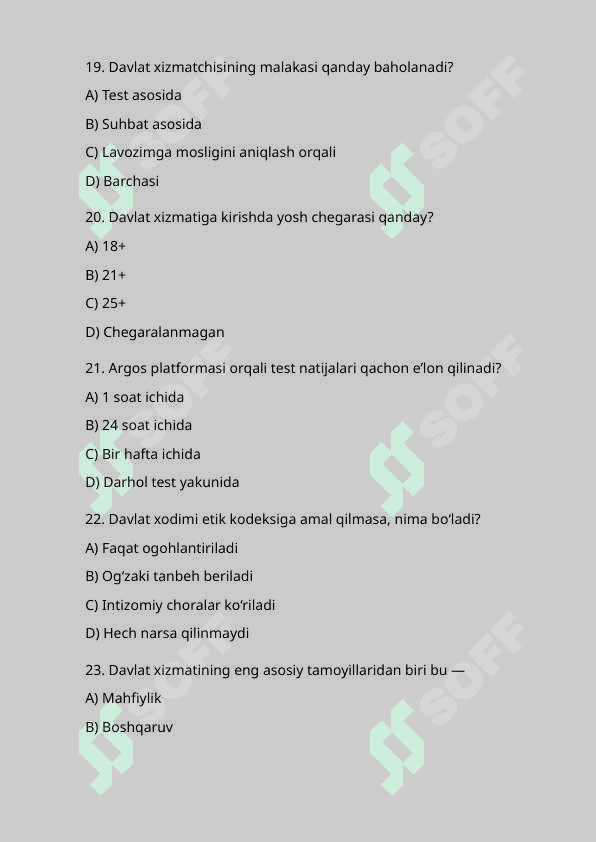 ARGOS — DAVLAT XIZMATCHISI TEST SAVOLLARI 100 TALIK.docx 5