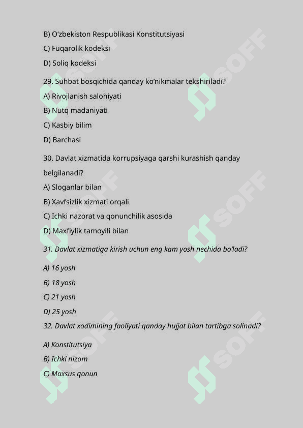 ARGOS — DAVLAT XIZMATCHISI TEST SAVOLLARI 100 TALIK.docx 7