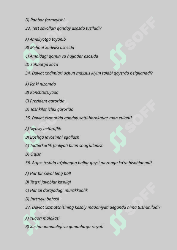 ARGOS — DAVLAT XIZMATCHISI TEST SAVOLLARI 100 TALIK.docx 8