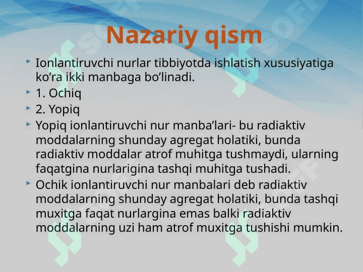 DOZIMETRIK VA RADIOMETRIK NAZORAT O’LCHASH USULLARI 8