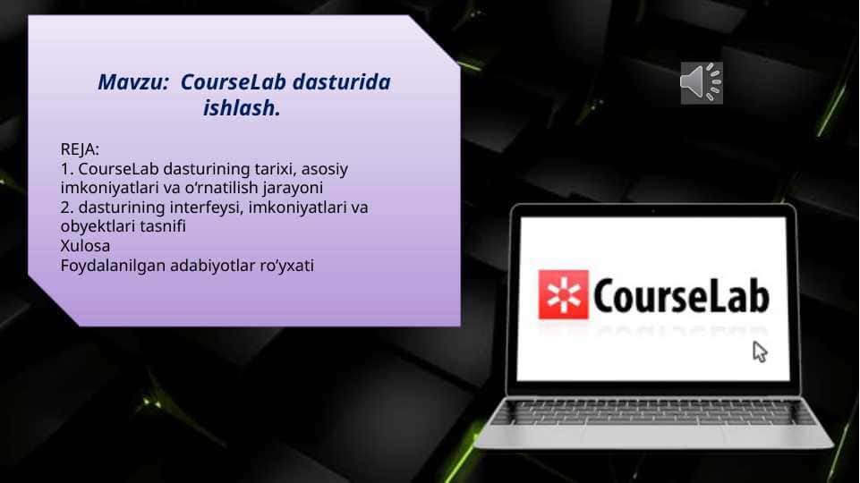 CourseLab dasturida ishlash