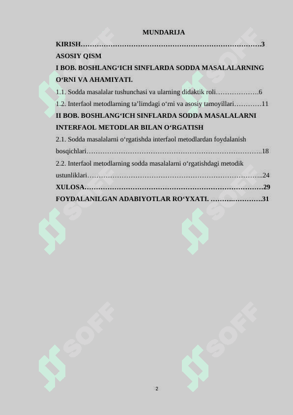 Sodda masalalarni oʻrgatishda interfaol metodlardan foydalanish metodikasi 2