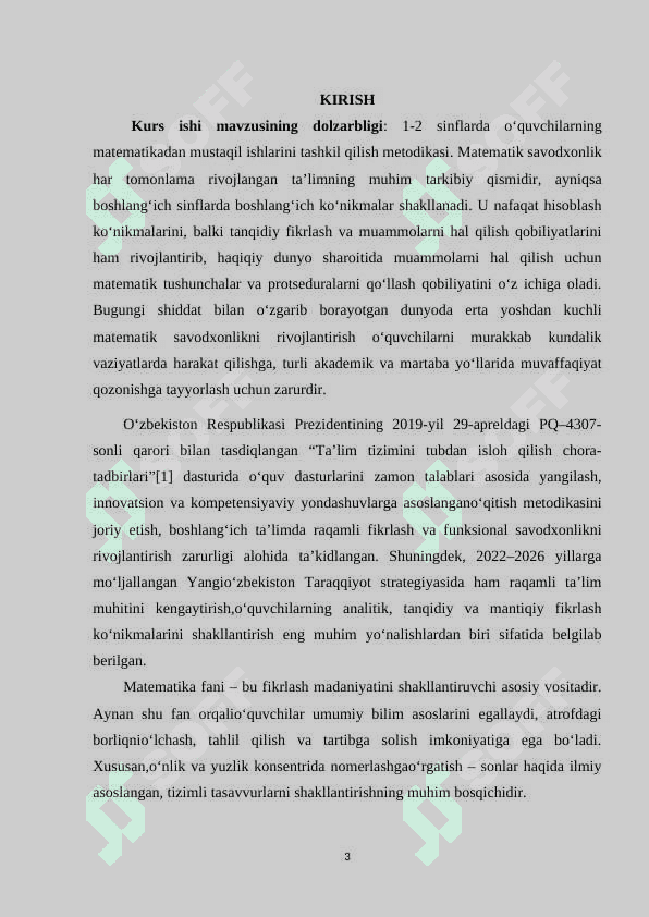 1-2 sinflarda o‘quvchilarning matematikadan mustaqil ishlarini tashkil qilish metodikasi2 3