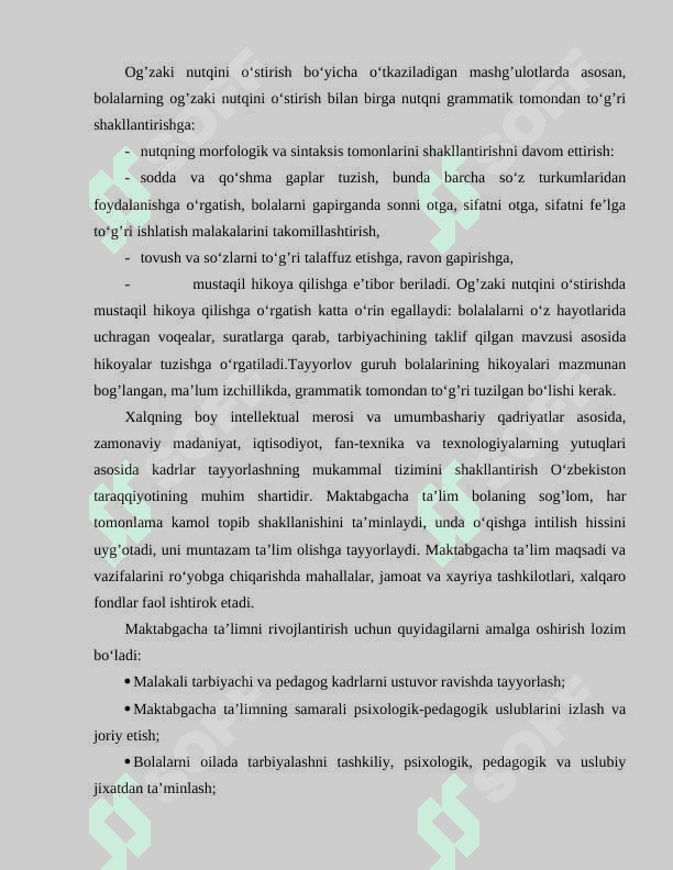 TAYYORLOV GURUHLARDA TIL VA NUTQ MARKAZIDAGI FAOLIYATNI LOYIHALASHTIRISH 4