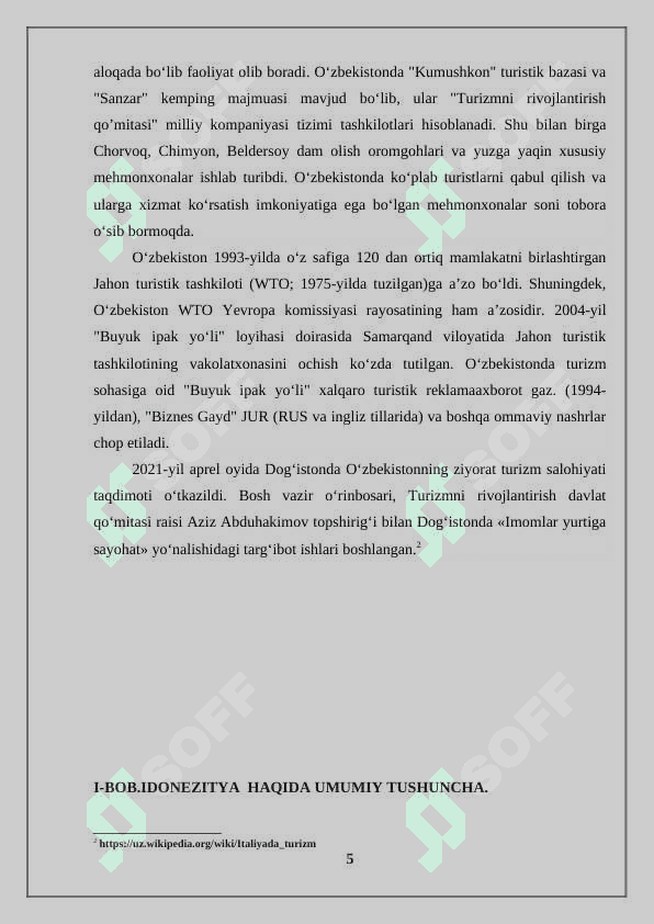 Indoneziya turizmning dinamikasi. 5