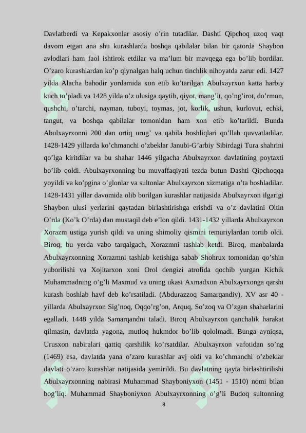 SHAYBONIYNOMA ASARINING BUXORO XONLIGI TARIXNAVISLIGI MAKTABIDA TURGAN O’RNI 7