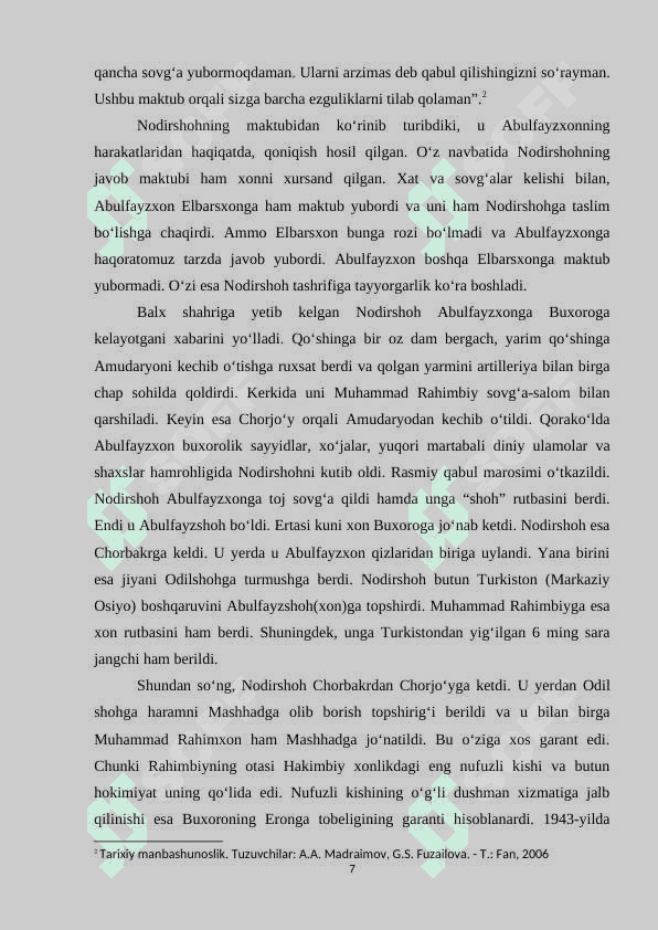 TARIXI ABULFAYZXON ASARINING ASHTARXONIYLAR DAVRI BUXORO TARIXINI 6