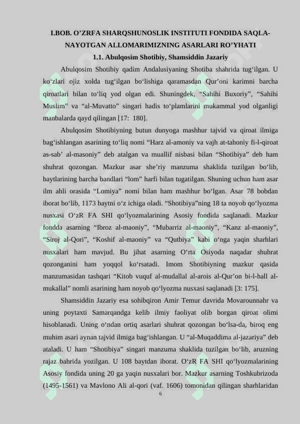 O‘ZR FA SHARQSHUNOSLIK INSTITUTI SHARQ QO‘LYOZMALARI XAZINASI 5