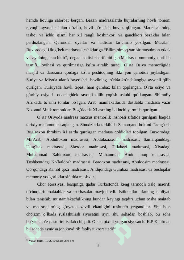 TURKISTON GENERAL-GUBERNATORLIGINING KONSELYARIYASI MATERIALLARI O’RTA OSIYO TARIXIGA OID MANBA 7