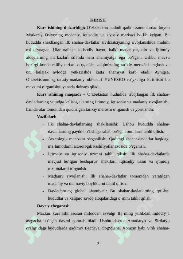 O‘ZBEKISTON HUDUDIDA RIVOJ TOPGAN ILK SHAHAR-DAVLATLAR 2