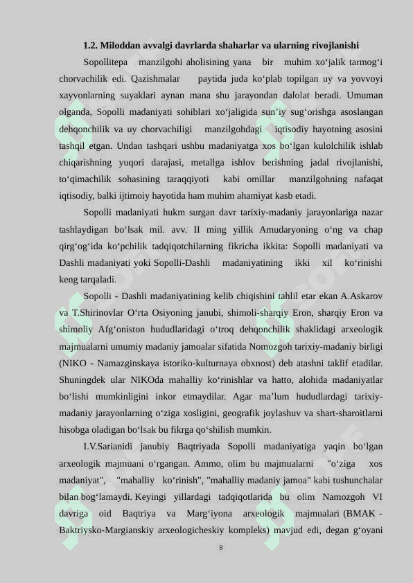 O‘ZBEKISTON HUDUDIDA RIVOJ TOPGAN ILK SHAHAR-DAVLATLAR 7