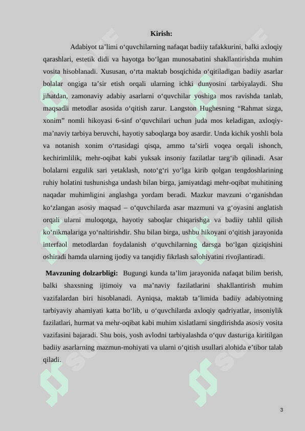 Lengston Hyuz "Rahmat sizga, xonim" hikoyasi o'qitish usullari 6-sinf adabiyot darsligi misolida 3