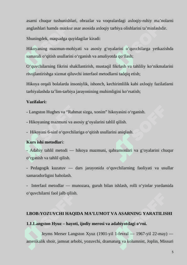 Lengston Hyuz "Rahmat sizga, xonim" hikoyasi o'qitish usullari 6-sinf adabiyot darsligi misolida 5