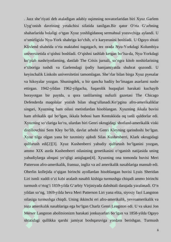Lengston Hyuz "Rahmat sizga, xonim" hikoyasi o'qitish usullari 6-sinf adabiyot darsligi misolida 6