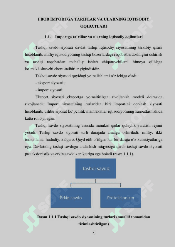 Importga taʼriflar va ularni kiritilishini yoqlovchi va qarshi nuqtai nazarlar 5