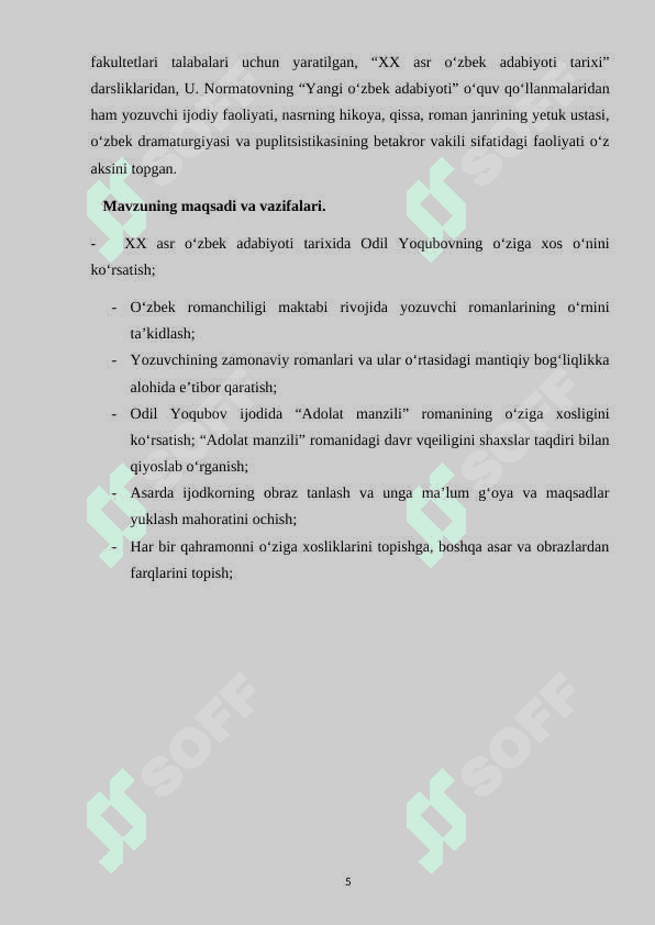 ODIL YOQUBOVNING “ADOLAT MANZILI” ROMANIDA SHAXS FOJIASI 5