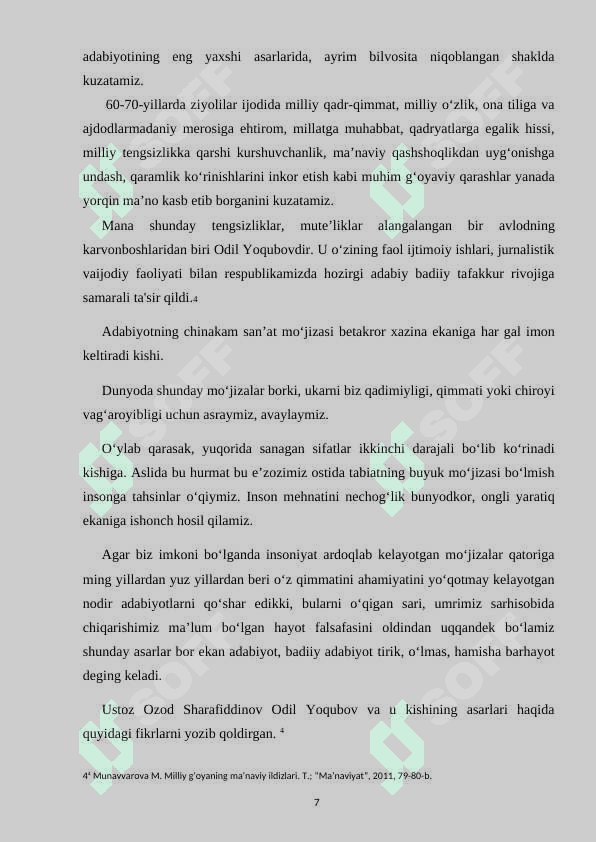 ODIL YOQUBOVNING “ADOLAT MANZILI” ROMANIDA SHAXS FOJIASI 7