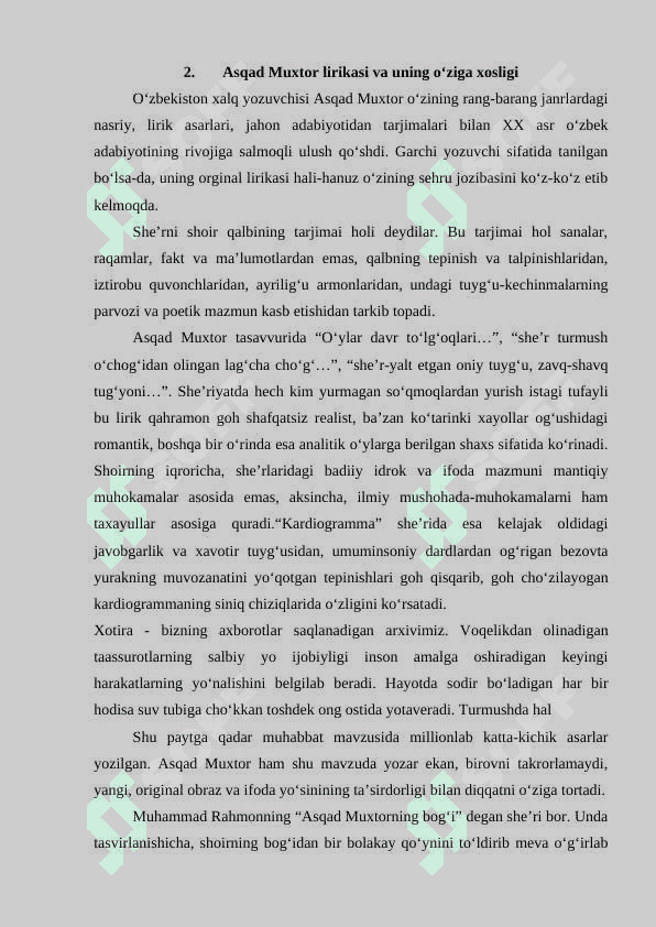 Asqad Muxtor she’riyatiga xos obrazlarni oʻrganish 6