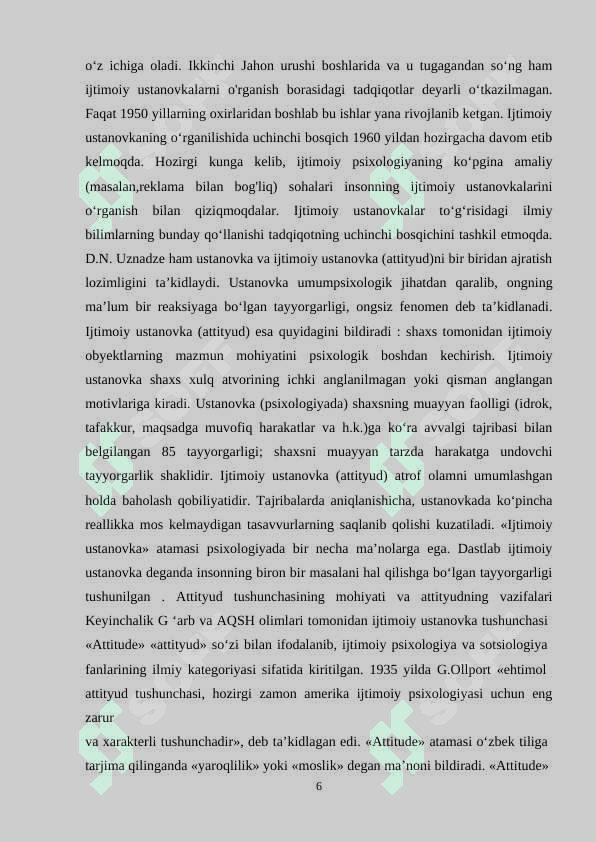 Ustanovkaning tadqiq etilganligi 6
