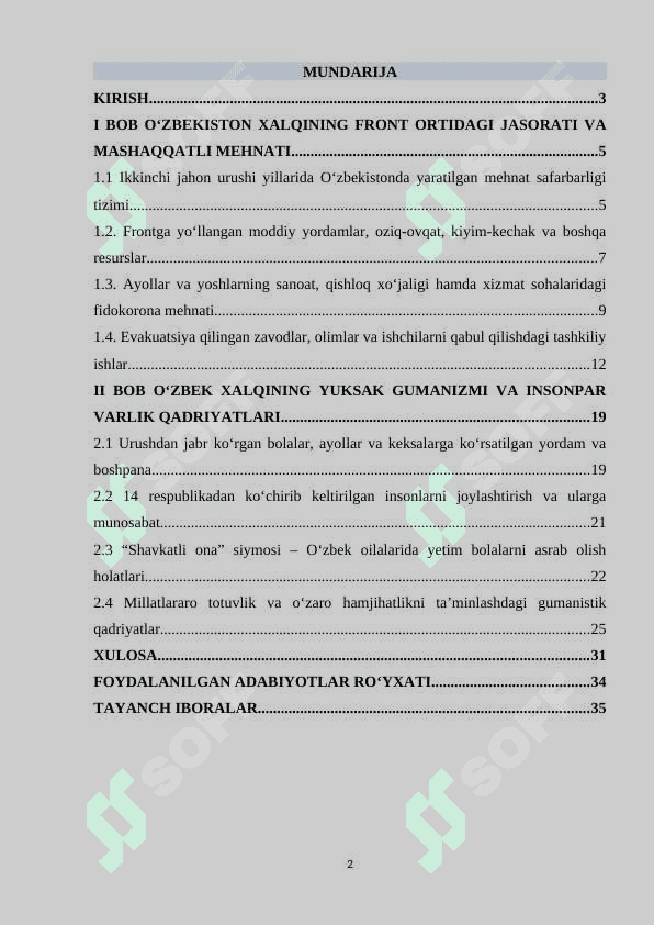 O‘ZBEKISTON XALQINING FRONT ORTIDAGI JASORATI VA MASHAQQATLI MEHNATI 2