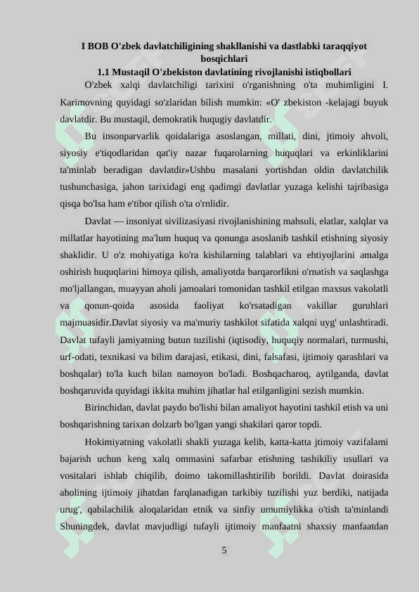 O'zbek davlatchiligining shakllanishi va dastlabki taraqqiyot bosqichlari 5