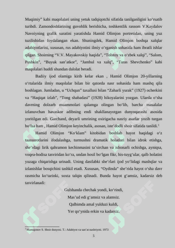Hamid Olimjon ijodining adabiyotshunoslikdagi tatqiqi 6