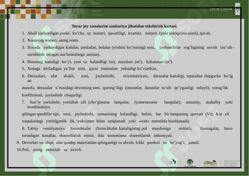Zamonaviy turar joylar va shaharlardagi yashash mavzelariga bo'lgan gigiyenik talablar 2