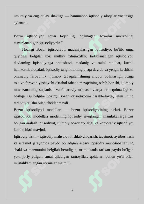 Iqtisodiyotni tartiblashning bozor mexanizmi 5
