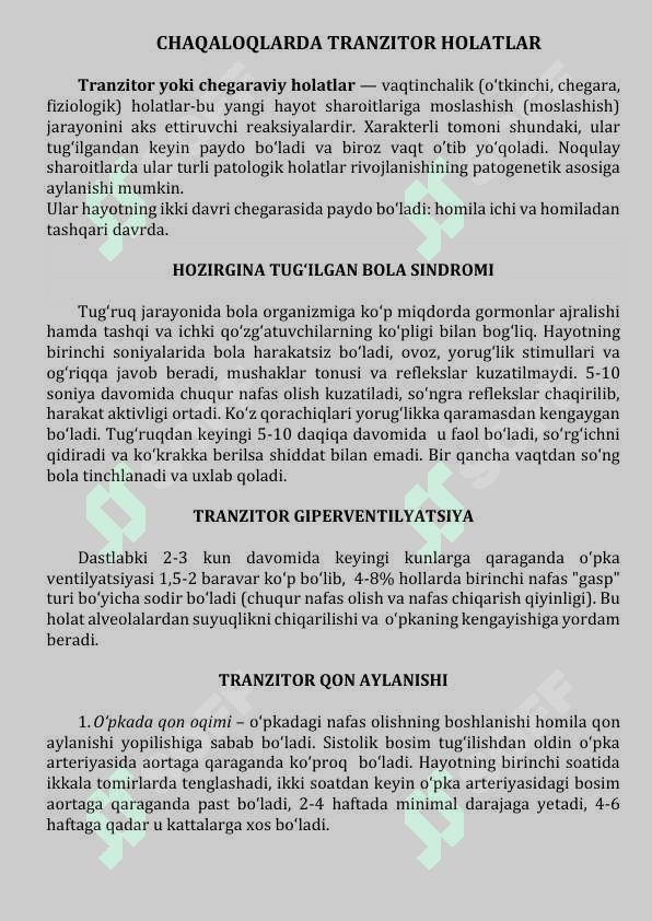 Chaqaloqlarda tranzitor holatlar 2