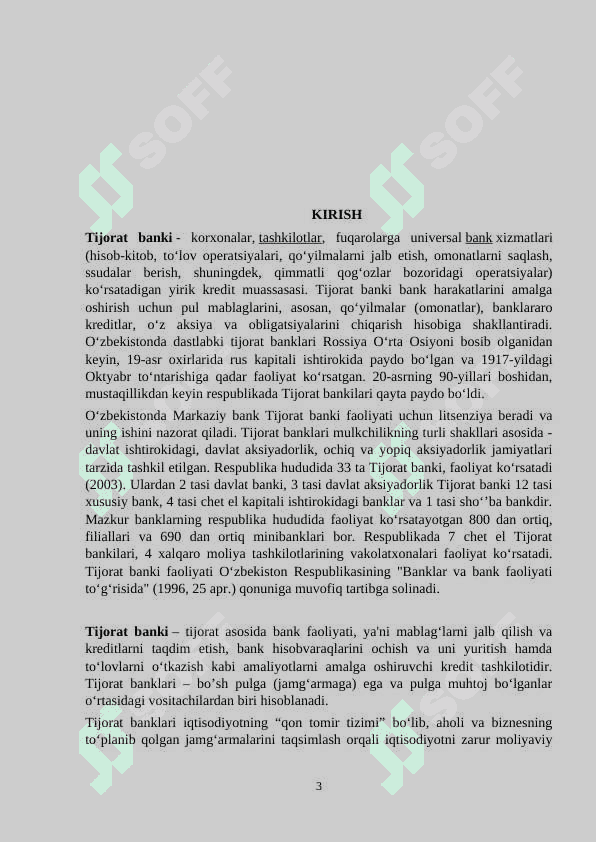 Tijorat banklarining majburyatlari va ularning tarkibi 3